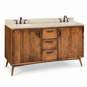 Mid-Century Modern Bathroom Vanity Base Only