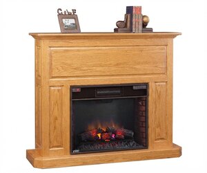 Solid Wood Fireplace Mantel with Electric Fireplace Insert