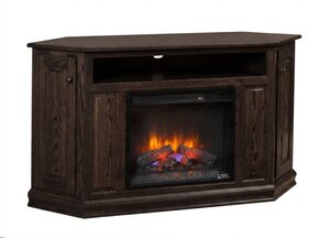 Corner TV Console with Fireplace Insert