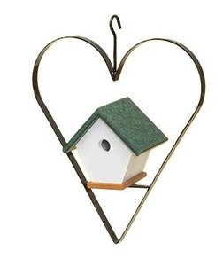 Eco Friendly Poly Lumber Hanging Wren Bird House with Heart