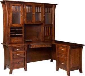 Nina L-Shaped Desk with Optional Hutch or Lift Top
