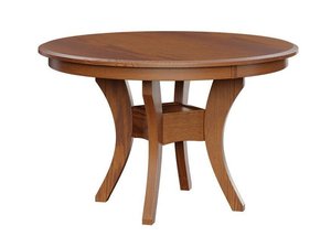 Solid Wood Dorset Round Single Pedestal Dining Table with Curved Legs