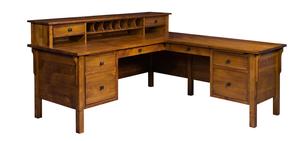Midland Mission L-Shaped Corner Desk with Optional Hutch or Lift Top