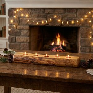 Handcrafted Rustic Log Tea Light Candle Holder