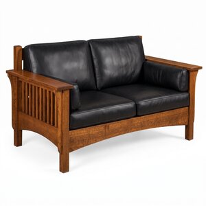 Falkland Mission Loveseat Sofa with Wood Frame