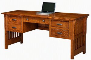Churchill Mission Solid Wood Writing Desk with Slat Sides