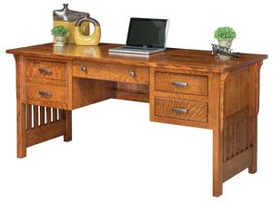 Churchill Mission Slat Desk with File Drawer