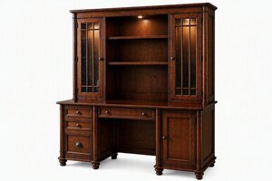 Savile Credenza Desk with Optional Hutch Top