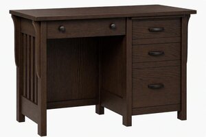 Churchill Mission Oak Wood 45" Writing Desk with Drawers -  Quick Ship