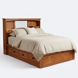 Mission Bookcase Platform Storage Bed