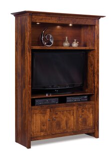 Vivid Solid Wood Media Console with Hutch