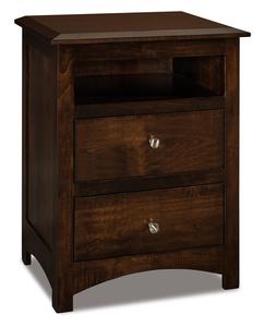 Amish Fern Two Drawer Nightstand with Opening