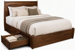 Kirtland Mid-Century Modern Panel Storage Bed