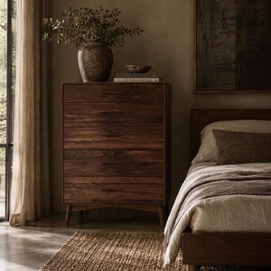 Cullen Mid-Century Modern 5-Drawer Chest of Drawers