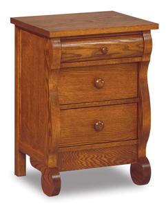 Lydia Classic Sleigh Small Three Drawer Nightstand