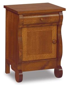 Lydia Classic Sleigh Small One Drawer and One Door Nightstand