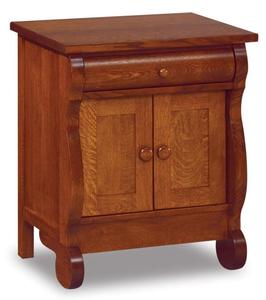 Lydia Classic Sleigh Large One Drawer and Two Door Nightstand