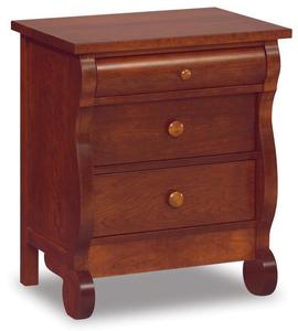 Lydia Classic Sleigh Large Three Drawer Nightstand