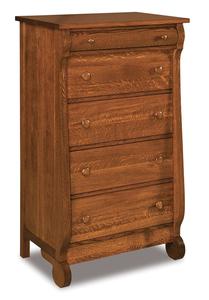 Lydia Classic Sleigh Five Drawer Chest of Drawers