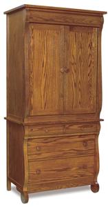 Lydia Classic Sleigh Small Two Piece Armoire