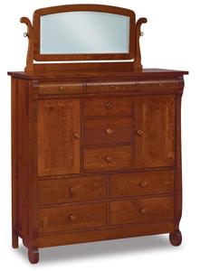 Lydia Classic Sleigh His and Hers Chest of Drawers with Optional Small Mirror