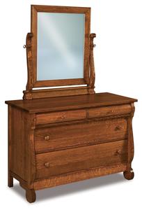 Lydia Classic Sleigh Four Drawer Dresser with Optional Mirror