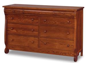 Lydia Classic Sleigh Nine Drawer Dresser