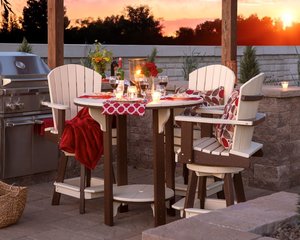 Poly Balcony Bar Table Set with Four Swivel Chairs
