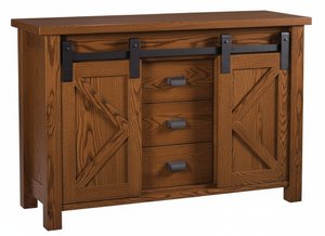 Handcrafted Admiral Buffet Sideboard with Sliding Barn Doors