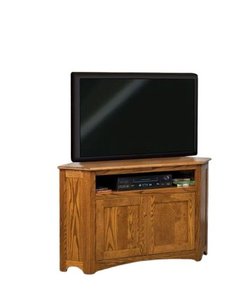 Solid Wood Mission Corner TV Stand with Sound Bar Shelf
