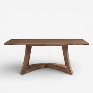 Alton Contemporary Solid Top Dining Table with Optional Live Edge Top