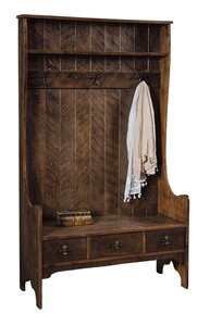 Handcrafted Rustic Modern Farmhouse Entryway Hall Tree Bench