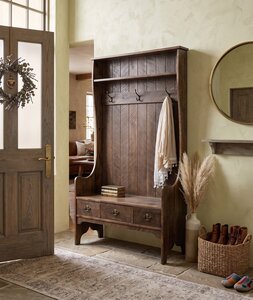 Modern Farmhouse Entryway Hall Tree Bench