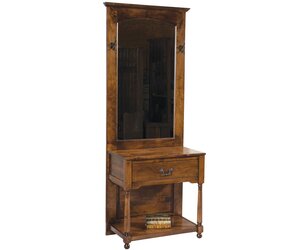 Handcrafted Entryway Hall Tree Console Table with Mirror