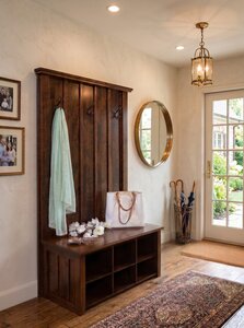 Handcrafted Entryway Hall Tree with Shoe Storage