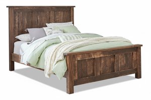 Levi Rustic Rough Sawn Wood Panel Bed