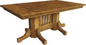 Mission Extendable Double Pedestal Dining Table