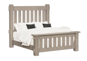 King Rustic Rough Sawn Maple Dutton Bed with High Headboard - Quick Ship