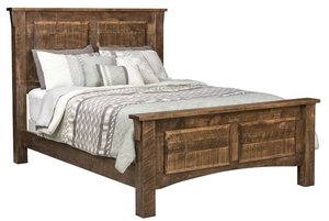 Rough-Cut Maple Wood 2-Panel Bed