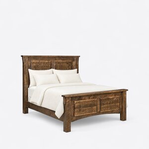 Rough-Cut Maple Wood 2-Panel Bed