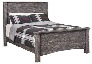 Rough-Cut Maple Wood Flat Panel Bed