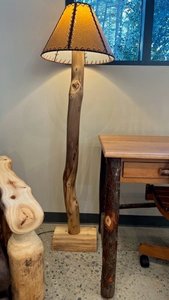 log cabin floor lamp