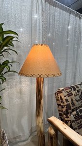 rustic log floor lamp shade