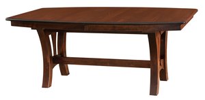 42" x 72" Brown Maple Wood Bahama Trestle Dining Table - Quick Ship