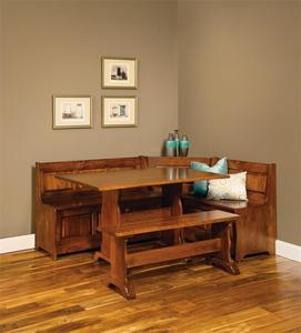Traditional 5-Piece Solid Wood Corner Nook Set - Quick Ship