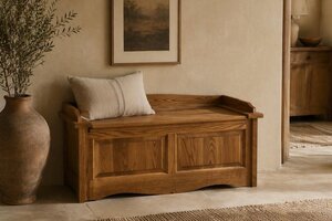 Solid Wood Traditional Entryway Storage Bench