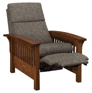 Magnolia Quarter Sawn White Oak Slat Mission Recliner - Quick Ship