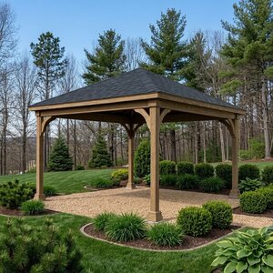 Outdoor Wood Pavilion Kit with Custom Sizes and Finishes