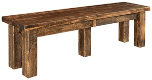 Dutton Rough Sawn Wormy Maple Wood Backless Dining Bench