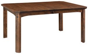 Mountain Creek Solid Wood Leg Dining Table with Walnut Inlays